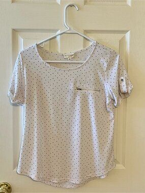 The Workshop Black and White Short Sleeve Polka Dot Top